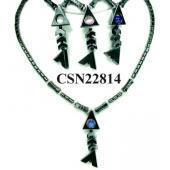 Cat's Eye Opal Hematite Stone Fish Pendant Beads Chain Choker Fashion Women Necklace